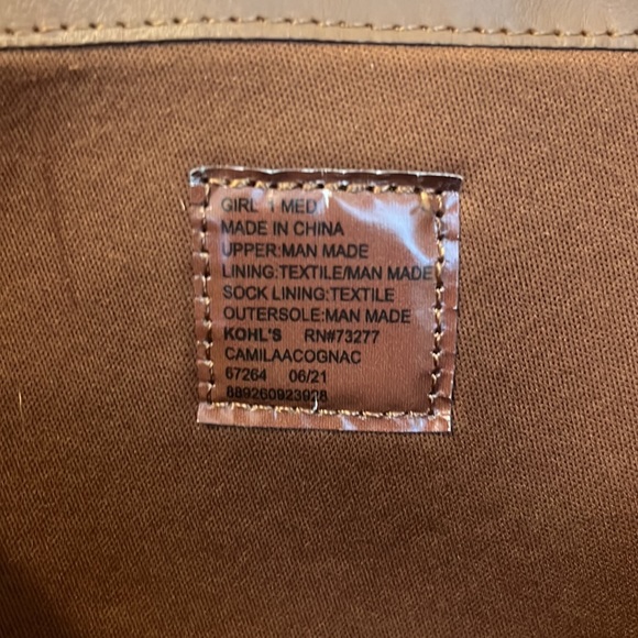 Girls brown knee high boots with gold trim - Picture 4 of 4